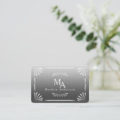 Carte De Visite Art Déco Monogram Silver Personal (Debout devant)