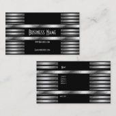 Carte de visite Art Déco Noir Argent (Devant / Derrière)