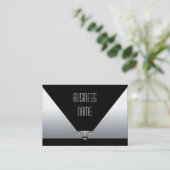 Carte de visite Art Déco Noir Argent (Debout devant)