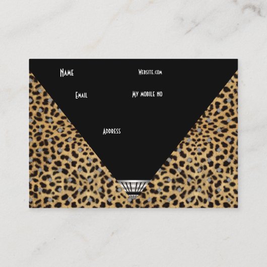 Carte de visite Art Déco Peau Léopard Noir Blanc (Dos)