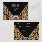 Carte de visite Art Déco Peau Léopard Noir Blanc (Devant / Derrière)