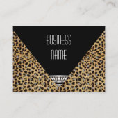 Carte de visite Art Déco Peau Léopard Noir Blanc (Devant)