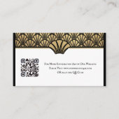Carte De Visite Art Déco QR Code Information Black Gold Mariage (Devant)