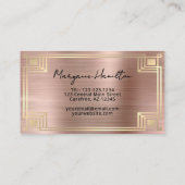 Carte De Visite Art Deco Rose Gold Monogram (Dos)