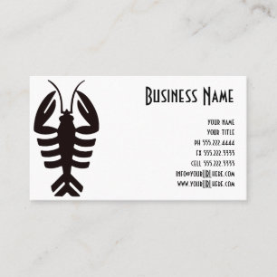 Carte De Visite Art Déco vintage Fruits de mer, Homard en noir