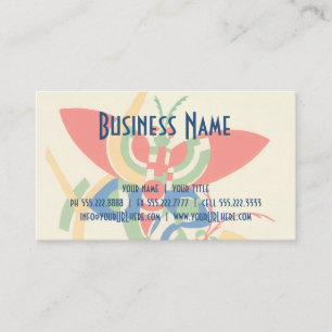 Carte De Visite Art Déco vintage jazz pochoir jardin papillons