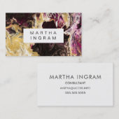 Carte De Visite Art Design Abstrait Fluid foncé violet et or (Devant / Derrière)