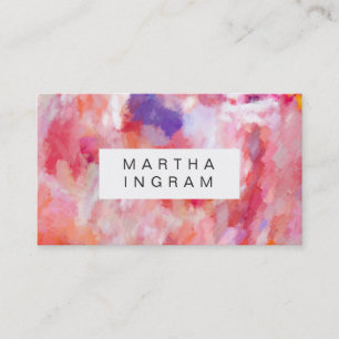 Carte De Visite Art Design Abstrait Peint rose violet clair