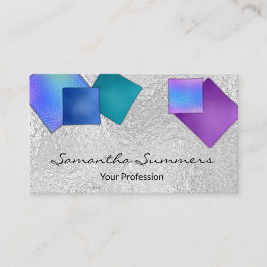 Carte De Visite Art Dichroïen moderne en verre fondu Blanc (Devant)