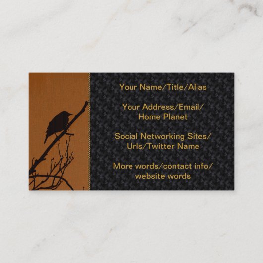 Carte De Visite Art d'oiseau (Devant)