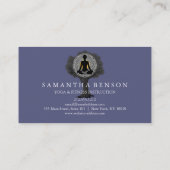Carte De Visite Art élégant de logo d'arbre de pose de yoga de (Dos)
