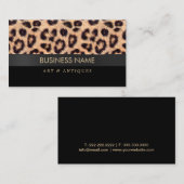 Carte De Visite Art Empreinte de léopard moderne et revendeur d'an (Devant / Derrière)