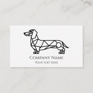 Carte De Visite Art en ligne géométrique d'un dachshund
