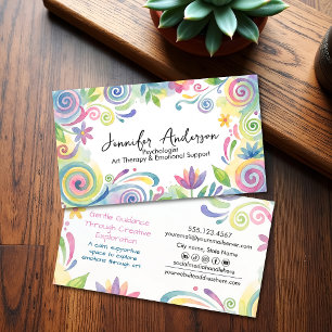 Carte De Visite Art floral aquarelle fantaisiste