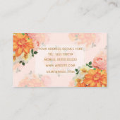 Carte De Visite Art floral rose et orange (Dos)