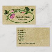 Carte De Visite Art floral rose Nouveau (Devant / Derrière)