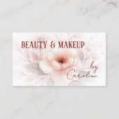 Carte De Visite Art floral rouge rose rose rose élégant (Devant)