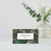 Carte De Visite Art fluide abstrait en marbre vert et marron (Debout devant)