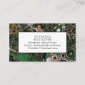 Carte De Visite Art fluide abstrait en marbre vert et marron (Dos)
