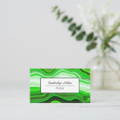 Carte De Visite Art fluide abstrait vert et noir   (Debout devant)