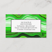 Carte De Visite Art fluide abstrait vert et noir   (Dos)