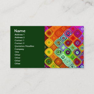Carte De Visite Art Fractal Rouge Vert Mosaïque