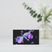 Carte De Visite Art Fractal Splash Noir (Debout devant)