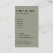 CARTE DE VISITE ART GÉOMÉTRIQUE ABSTRAIT MODERNE D'AQUA SUBTIL MOL (Dos)