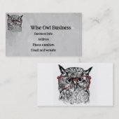 Carte De Visite Art graphique personnalisé des oiseaux de Chouette (Devant / Derrière)