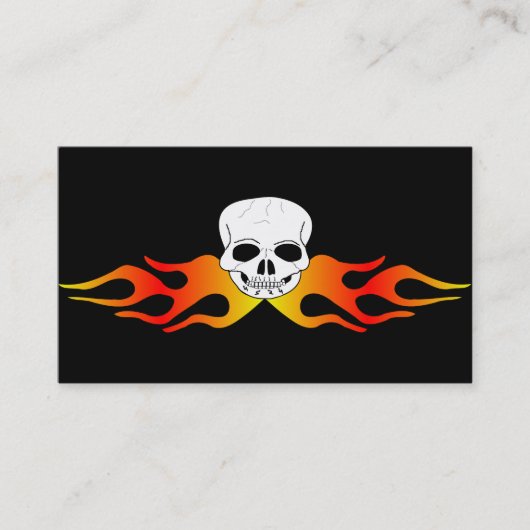 Carte De Visite Art Imaginaire Crâne Et Flammes (Devant)