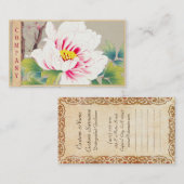 Carte De Visite Art japonais de fleur de camélia rose de Zuigetsu (Devant / Derrière)