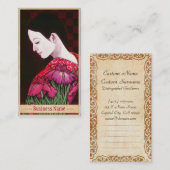 Carte De Visite Art japonais de kimono de dame d'iris japonais de (Devant / Derrière)