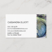 Carte De Visite Art Liquide Abstrait Blue Purple & Gold Alcohol (Dos)