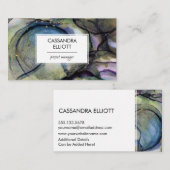 Carte De Visite Art Liquide Abstrait Blue Purple & Gold Alcohol (Devant / Derrière)