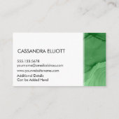 Carte De Visite Art Liquide de l'encre verte Abstraite (Dos)