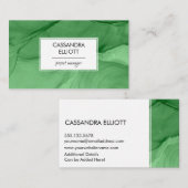 Carte De Visite Art Liquide de l'encre verte Abstraite (Devant / Derrière)