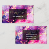 Carte De Visite Art Liquide rose moderne Abstrait (Devant / Derrière)