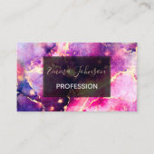 Carte De Visite Art Liquide rose moderne Abstrait (Devant)