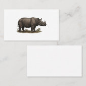 Carte De Visite Art majestueux du rhinocéros de Java - Faune rare  (Devant / Derrière)