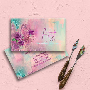 Carte De Visite Art Moderne Abstrait Peinture Aquarelle Artiste
