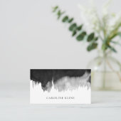 Carte De Visite Art moderne de l'encre d'aquarelle noire (Debout devant)