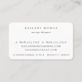 Carte De Visite Art moderne de ligne Vert floral féminin (Dos)