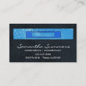 Carte De Visite Art moderne Dichroïen Fused Glass Art noir bleu (Dos)