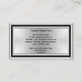 Carte De Visite Art moderne Graphiste Design Argent Noir Déco (Dos)