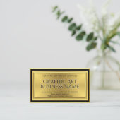 Carte De Visite Art moderne Graphiste Gold Noir Déco (Debout devant)