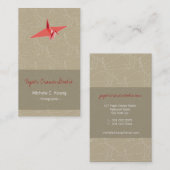 Carte De Visite Art moderne japonais de zen de papier rouge de (Devant / Derrière)