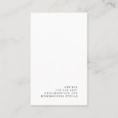 Carte De Visite Art moderne minimaliste (Dos)