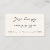 Carte De Visite Art moderne noir Lotus Flower Art Élégant Yoga uni (Dos)