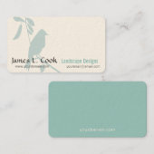 Carte De Visite Art moderne Whimsical Blue Bird Professionnel (Devant / Derrière)