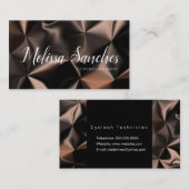 Carte De Visite Art Motif Mix Bronze Abstrait (Devant / Derrière)